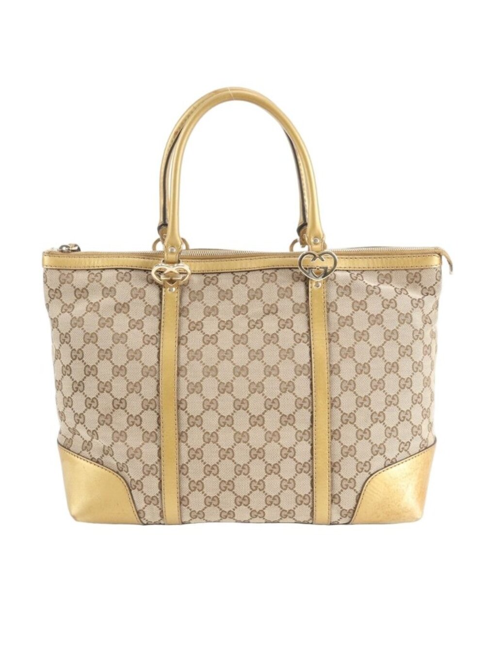 Gucci GG Canvas Bree Leather Tote Shoulder Hand